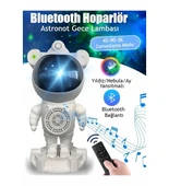 Monalisa Home Astronot Bluetooth Hoparlörlü Galaksi Işık Projektörü Yatak Odası için Gece Lambası thumbnail 5