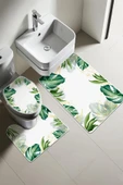Modern Desenli 3'lü Banyo Paspas Takımı – Yıkanabilir Kaymaz Tabanlı Klozet Takımı KLZ0028 RENKLİ 60 X 90 - 1