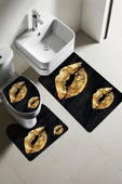 Modern Desenli 3'lü Banyo Paspas Takımı – Yıkanabilir Kaymaz Tabanlı Klozet Takımı KLZ0029 RENKLİ 60 X 90 - 1