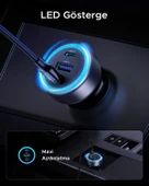 UGREEN 30W 3 Portlu Araç İçi Şarj Cihazı Çakmaklık Adaptörü, 45843 thumbnail 9