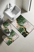 Modern Desenli 3'lü Banyo Paspas Takımı – Yıkanabilir Kaymaz Tabanlı Klozet Takımı KLZ0013 RENKLİ 60 X 90 - 1