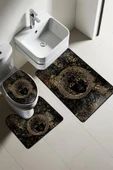 Modern Desenli 3'lü Banyo Paspas Takımı – Yıkanabilir Kaymaz Tabanlı Klozet Takımı KLZ0036 RENKLİ 60 X 90 - 1
