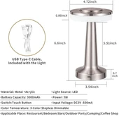 Monalisa Home Masa Üstü Şarjlı Abajur Lamba, Masaüstü, Led Sistemli - 4