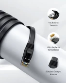 UGREEN CAT6 Flat Ethernet Kablosu, 3 Metre, Siyah, 50175 thumbnail 5