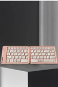 Torima TK-08 Pembe Kablosuz Katlanabilir Şarjlı Taşınabilir Mini Bluetooth Klavye thumbnail 2