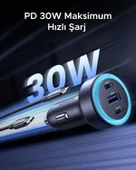 UGREEN 30W 3 Portlu Araç İçi Şarj Cihazı Çakmaklık Adaptörü, 45843 thumbnail 6