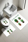 Modern Desenli 3'lü Banyo Paspas Takımı – Yıkanabilir Kaymaz Tabanlı Klozet Takımı KLZ0019 RENKLİ 60 X 90 - 1