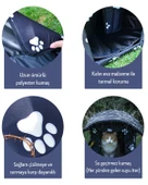 Yuga Pati Desenli Siyah Kedi Evi Isı ve Yağmur Korumalı - 8