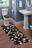 Modern Desenli 3'lü Banyo Paspas Takımı – Yıkanabilir Kaymaz Tabanlı Klozet Takımı KLZ0016 RENKLİ 60 X 90 - 2