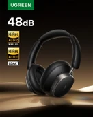 UGREEN HiTune Max6 Studio Pro Hibrit Aktif Gürültü Engelleyici Kablosuz Kulak Üstü Kulaklık, 100 Saat Çalma Süresi, Siyah, 55687 thumbnail 3