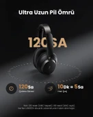 UGREEN HiTune Max6 Studio Pro Hibrit Aktif Gürültü Engelleyici Kablosuz Kulak Üstü Kulaklık, 100 Saat Çalma Süresi, Siyah, 55687 thumbnail 4