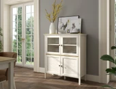 Hunerika Feyra Premium 2 cam kapaklı 2 panjur kapaklı büfe/vitrin -Legnano/krem Minifiks Bağlantılı - 1