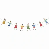 Neşeli Çocuklar El Ele Tutuşan Çocuk Flama Karton Banner Okul Süsleme - 1 Adet - 2