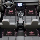 Işıltıya Hazır Ol, Bu Yol Senin! Pembe Taşlı Prenses Taç Desenli 5’li Nakışlı Oto Halı Paspas Seti thumbnail 2