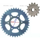 Motorsiklet Bajaj Pulsar Ön Arka Dişli ve Oringli Zincir Set thumbnail 4