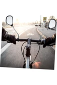 Reflektörlü Bisiklet Gidon Aynası Geniş Açılı Dönebilen İkili Çift Dikiz Ayna thumbnail 7