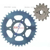 Motorsiklet Bajaj Pulsar Ön Arka Dişli ve Oringli Zincir Set thumbnail 2