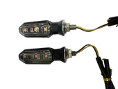 Carub Motosiklet Sinyal Lamba Üniversal 12V Beyaz Cam Sarı Led 2'Li - 1