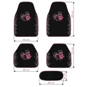 Kadınlara Özel Nakış İşlemeli Taşlı Kalp ve Köpek Pati Desenli Oto Paspas Seti - Şık ve Dayanıklı thumbnail 7