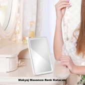 HyMark Araç İçi Dokunmatik Led Işıklı 3 Modlu Makyaj Aynası Kısılabilir Şarjlı Pilli Klipsli Güneşlik Aynası thumbnail 6