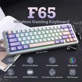Aula F65 Nimbus V3 Switch Mekanik RGB TKL Kablosuz Gaming Klavye thumbnail 3