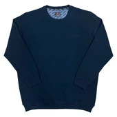 Büyük Beden Erkek Bisiklet Yaka Sweatshirt Battal Kazak - 5