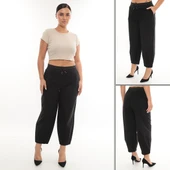 Büyük Beden Kadın Mom Kışlık Spor Şık Pantolon - 4