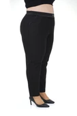Kadın Büyük Beden Boru Paça Toparlayıcı Yüksek Bel Siyah Ekstra Battal Pantalon - 3