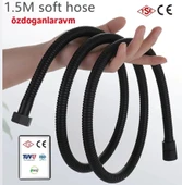 Üniversal Siyah Duş Banyo Spirali Hortumu 150 cm - 1