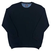 Büyük Beden Erkek Bisiklet Yaka Sweatshirt Battal Kazak - 1