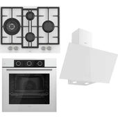 Ferre Flowart Basic Serisi Beyaz Ankastre Set (ED076+ XE62CB + D078 ) thumbnail 1