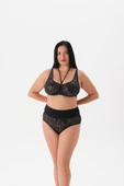 Büyük Beden Balenli Parlak Leopar Toparlayıcı Bikini Takım - 1