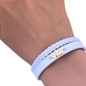 14 Ayar Altın Plakalı İsme Özel Taç Motifli Doğal Beyaz Derili Hediye Bileklik-645 thumbnail 3