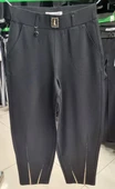 Büyük Beden Kadın Mom Fit Paçası Taş Detaylı Pantolon - 4