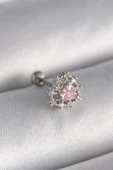 pilelistore 316L Çelik Gümüş Renk Zirkon Taşlı Kalp Tragus Piercing - TJ-PR1231 thumbnail 1