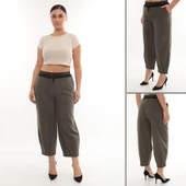 Büyük Beden Kadın Mom Kışlık Spor Şık Pantolon - 7