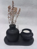 TABAKLI KÜP VAZOLU FİJİ MUMLUK SET thumbnail 1