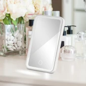 HyMark Araç İçi Dokunmatik Led Işıklı 3 Modlu Makyaj Aynası Kısılabilir Şarjlı Pilli Klipsli Güneşlik Aynası thumbnail 1