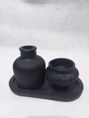 TABAKLI KÜP VAZOLU FİJİ MUMLUK SET thumbnail 3