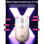 Aula SC580X Lightweight PAW3311 10000 DPI 1000Hz Siyah Kablosuz Gaming Mouse thumbnail 5