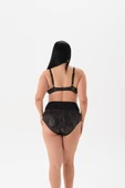 Büyük Beden Balenli Parlak Leopar Toparlayıcı Bikini Takım - 4