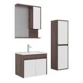 Orka Serra 65 cm Navaro/Beyaz Banyo Dolabı Takımı ve Boy Dolabı thumbnail 1