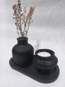 TABAKLI KÜP VAZOLU FİJİ MUMLUK SET thumbnail 2