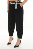 ZANESSI 73185 Büyük Beden Kadın Mom Fit Yüksek Bel Beli Lastikli Ekstra Battal Pantolon thumbnail 1