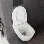 Creavit Terra Rim-Off Kanalsız Asma Klozet (TP329.00) + Duck TP Yavaş Kapanan Kapak 2'li Set thumbnail 4