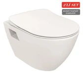 Creavit Terra Rim-Off Kanalsız Asma Klozet (TP329.00) + Duck TP Yavaş Kapanan Kapak 2'li Set thumbnail 1