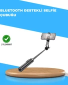 Uzaktan Kumandalı Bluetooth Selfie Çubuğu– Işıklı, 130 cm Ayarlanabilir - 1