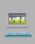 Kablosuz Retro Klavye ve Mouse Seti – 104 Tuşlu Sevimli Tasarım - 4