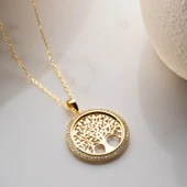 Vaoov 925 Ayar Gümüş Taşlı Hayat Ağacı Kolye thumbnail 3