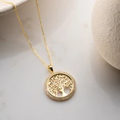 Vaoov 925 Ayar Gümüş Taşlı Hayat Ağacı Kolye thumbnail 5